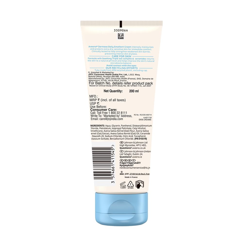Aveeno Dermexa Daily Emollient Cream, 200ml Buy at Indicrest Image 2