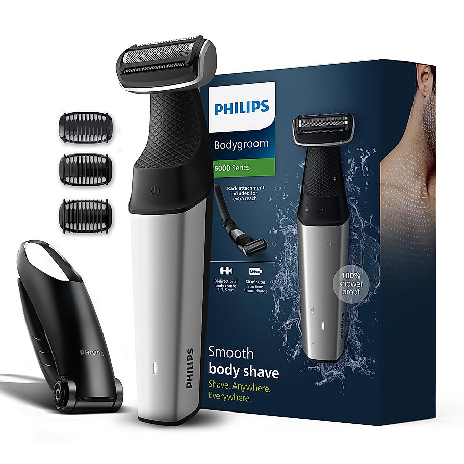 Philips Bodygrooming Trimmer- | Bidirectiol, Showerproof Groin and body trimmer | C2D contour following with skin protect technology | Safe even below the belt | BG5021/15