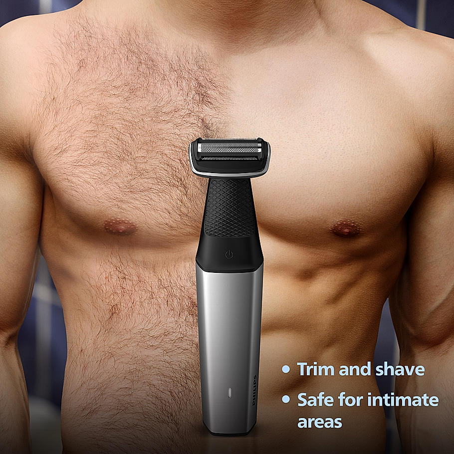 Philips Bodygrooming Trimmer- | Bidirectiol, Showerproof Groin and body trimmer | C2D contour following with skin protect technology | Safe even below the belt | BG5021/15