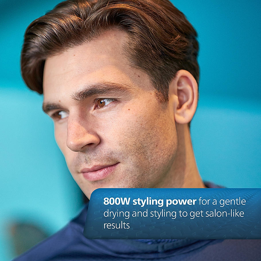 Philips Men's Air Styler - | Salon like Hair Styling Everyday | Argan Oil Infused Brush & Concentrator | BHA301/10