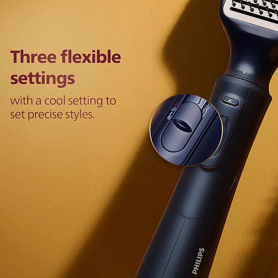 Philips 2 in 1 Airstyler | Volumizer + Blow Dryer Brush + Multi-Styler | 3X Volume & 50% Less Hair Breakage | 2 attachments for Straight and Wavy Looks | Argan Oil Infused plates & 4X more Ionic Care for Shinier, Frizz Free Hair | BHA531/10