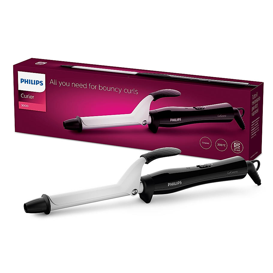 Philips Hair Curler- | 16mm Barrels for Bouncy Curls | 200 Heat Temperature in 60 sec for salon like results | BHB862/00