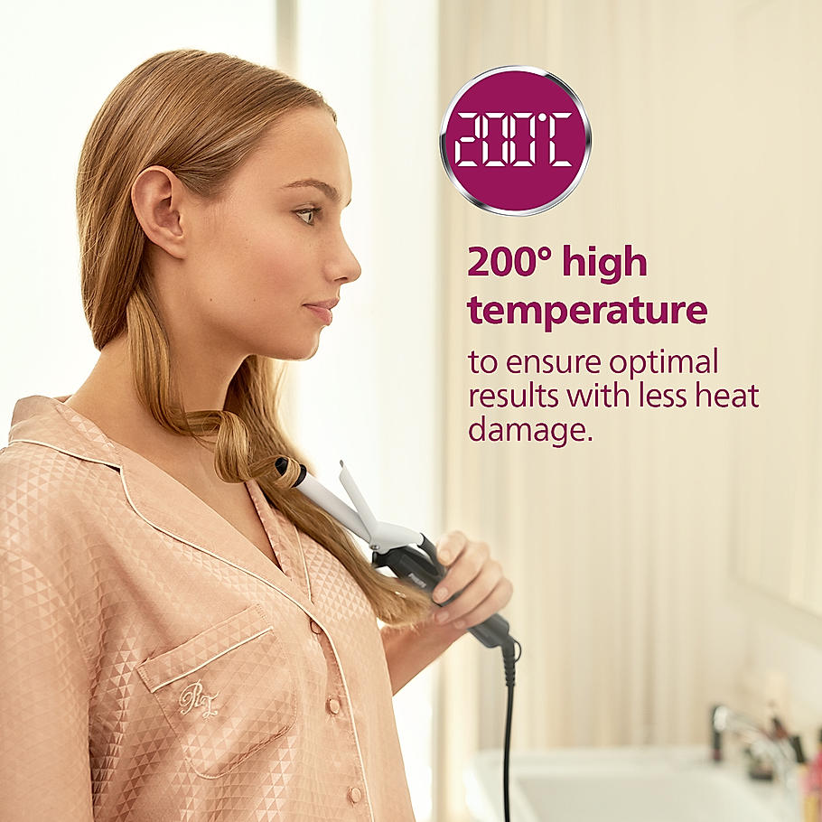 Philips Hair Curler- | 16mm Barrels for Bouncy Curls | 200 Heat Temperature in 60 sec for salon like results | BHB862/00