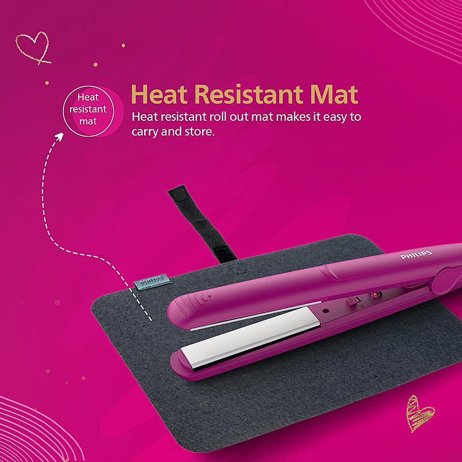 Philips Hair Straightener - I SilkProtect Technology minimizes heat damage I Keratin infused Ceramic plates for glossy frizz-free straight hair | On-the-Go Travel Friendly Hair Straightener for Women | BHS252/00