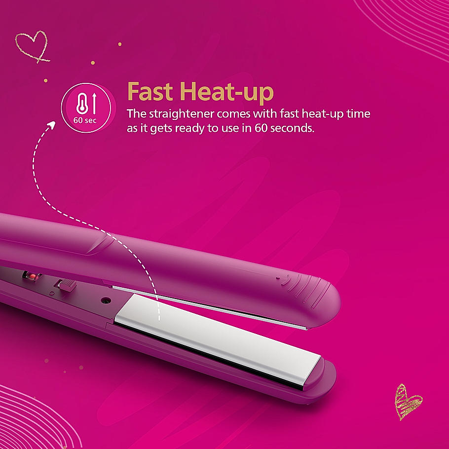 Philips Hair Straightener - I SilkProtect Technology minimizes heat damage I Keratin infused Ceramic plates for glossy frizz-free straight hair | On-the-Go Travel Friendly Hair Straightener for Women | BHS252/00
