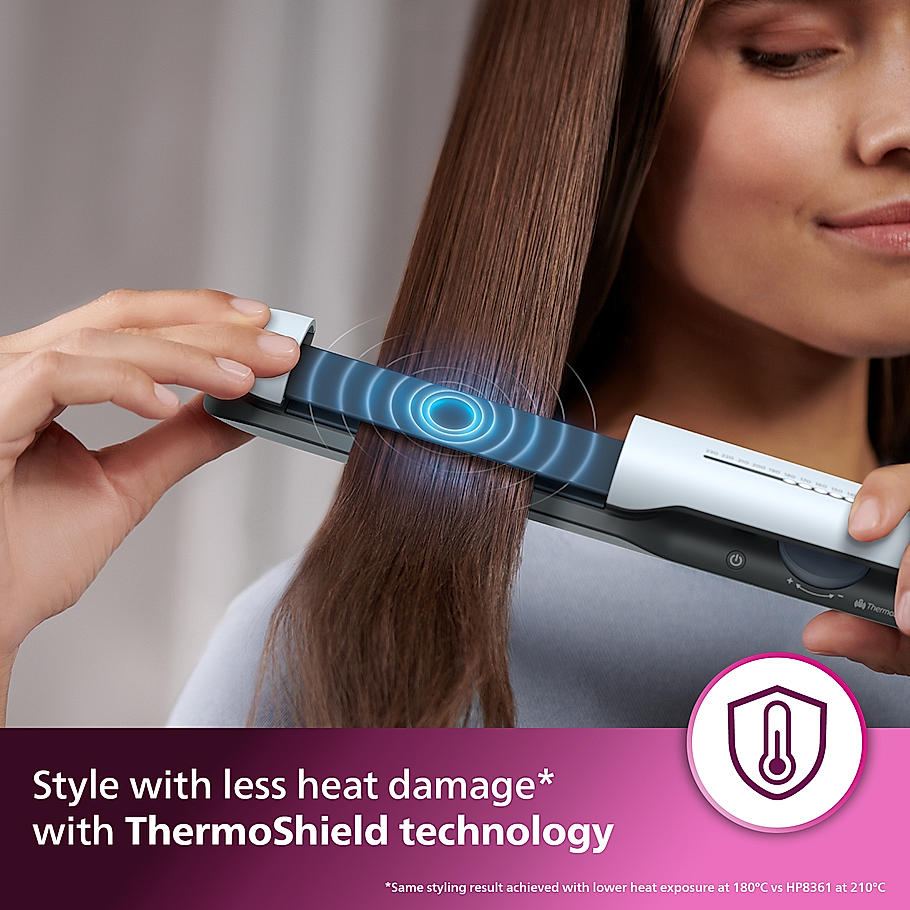 Philips Hair Straightener - | 2x Ionic Care with ThermoShield Tech | Argan Oil Floating plates | BHS520/00