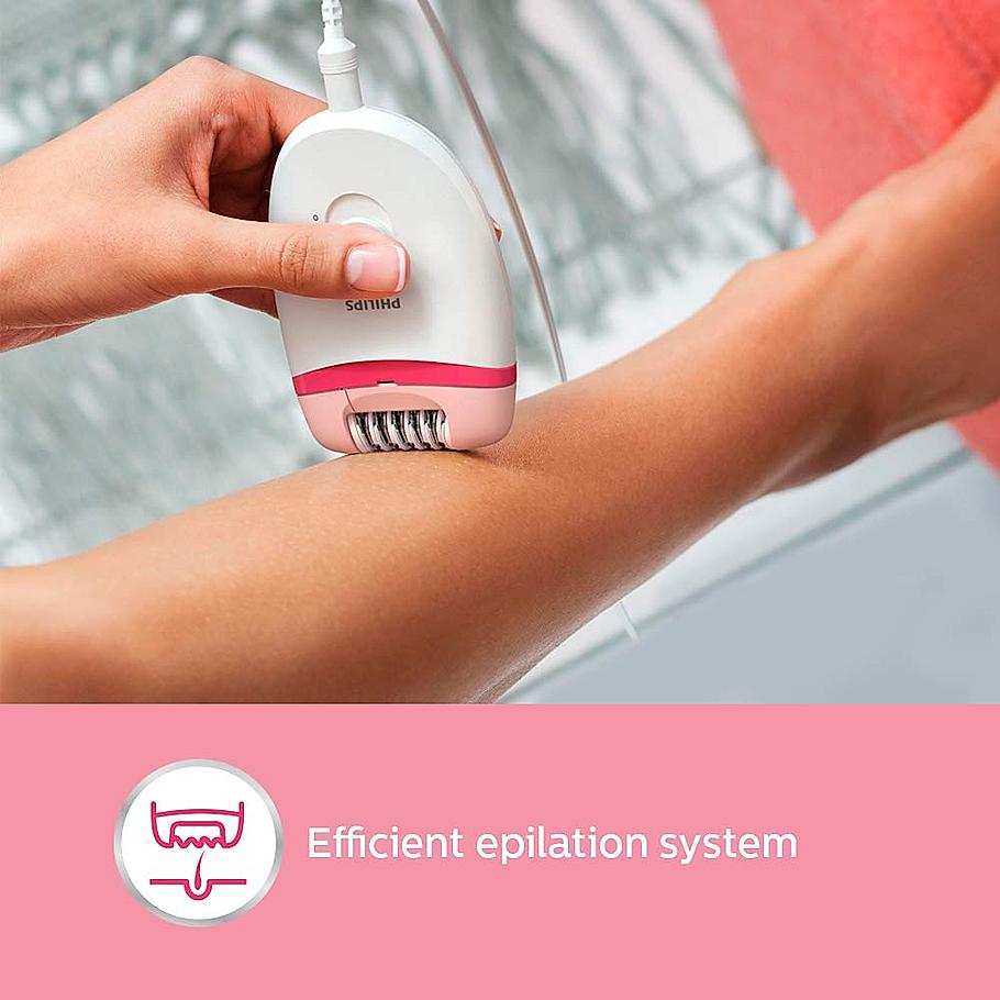 Philips Epilator - | Gentle Hair Removal at Home | Pulls out Hair from the Root Painlessly | BRE235/00
