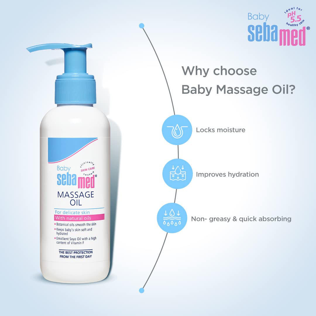 Baby-safe massage oil enriched with soya oil