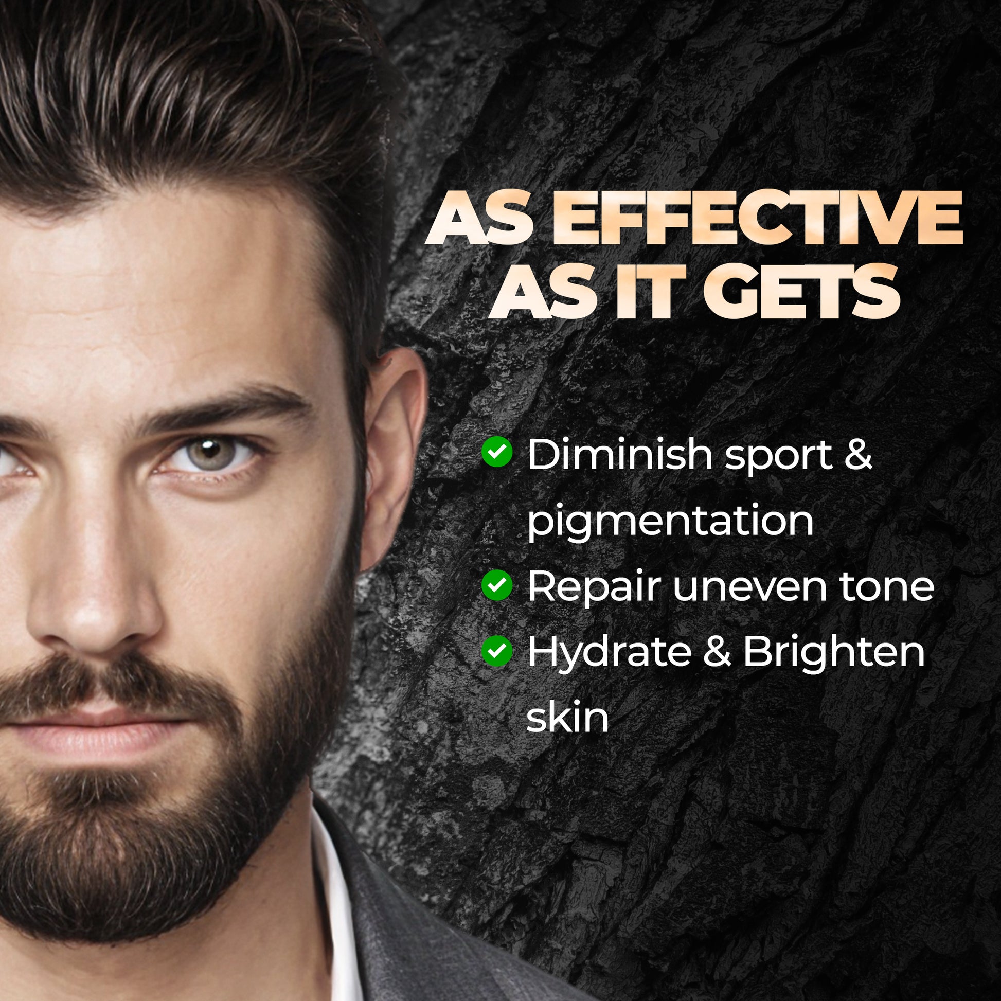 Beardo Serum packaging with key ingredients highlighted.