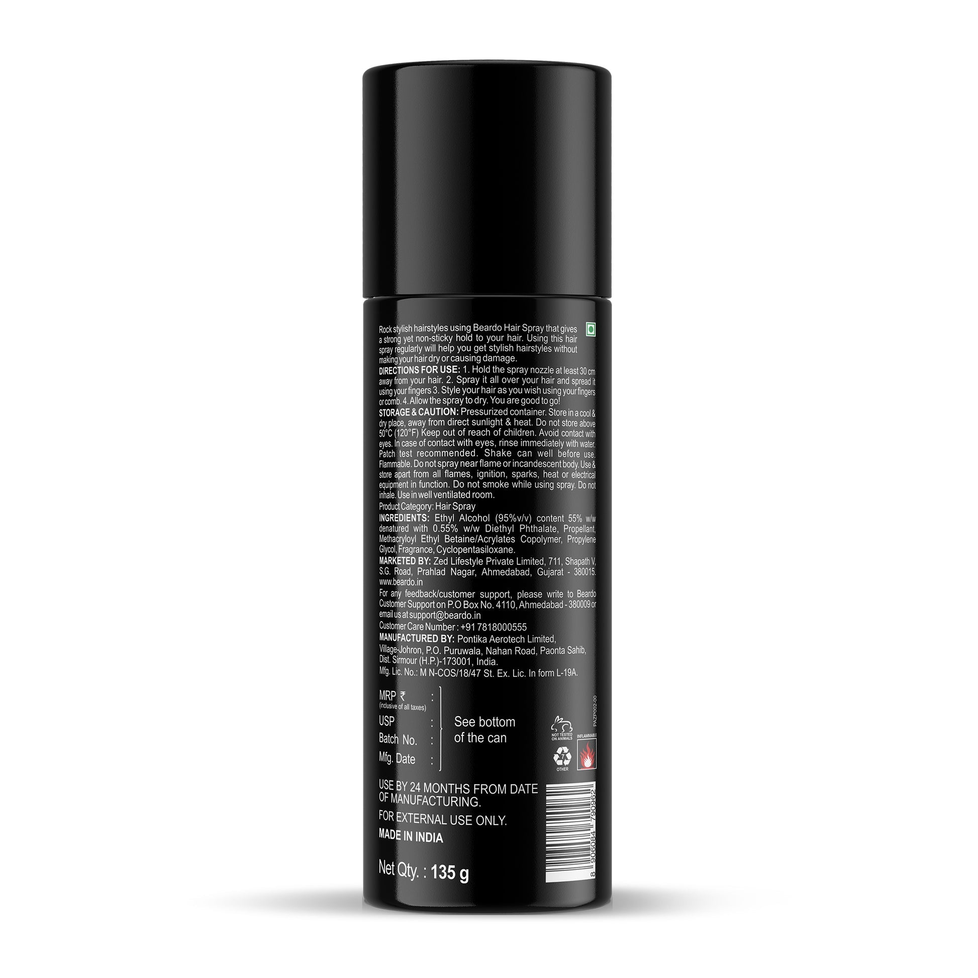 Beardo Strong Hold Hair Spray – Before and After Styling