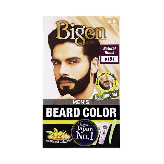 Bigen Men's Beard Color B101 Natural Black 40g front view Buy at Indicrest