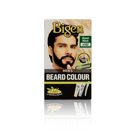 Bigen Men’s Beard Colour B102 Brown Black 40g front view Buy at Indicrest