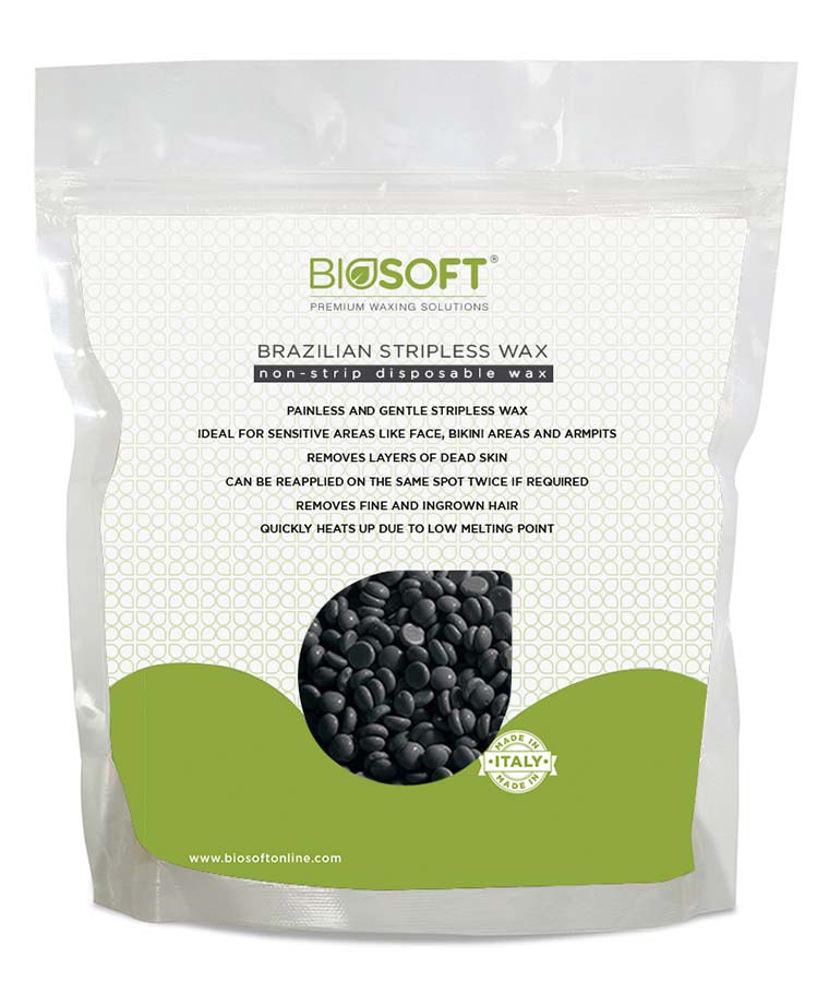 Biosoft Brazilian Stripless Bead Wax, Charcoal (500gm) - Indicrest