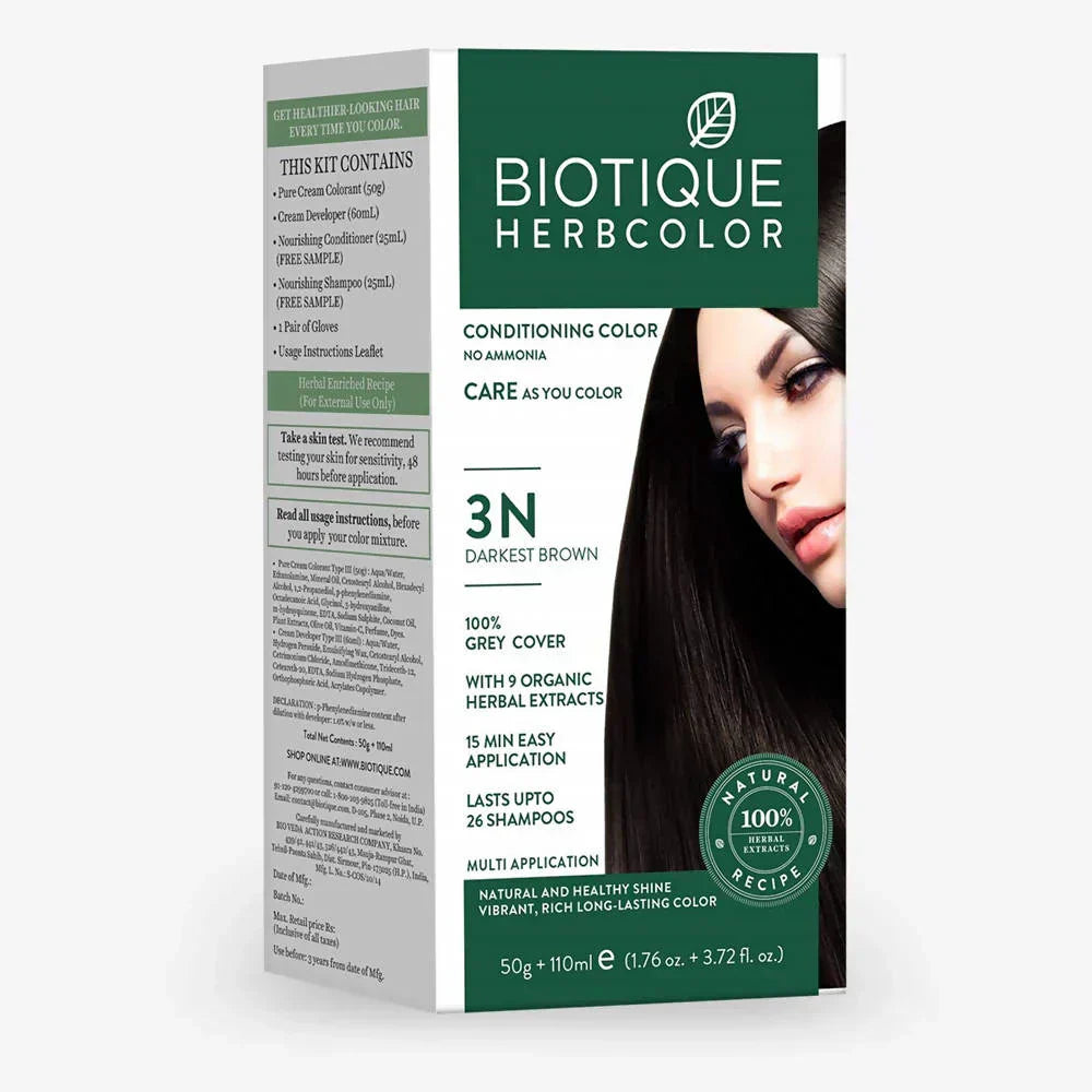 Biotique Herbcolor 3N Drkst Brn 50g +110ml - Indicrest