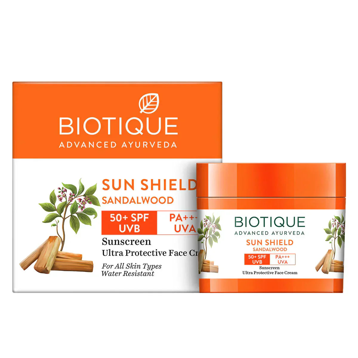 Biotique SunShield Sandalwood 50+SPF 50gm - Indicrest