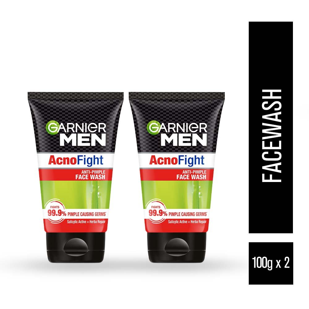 Buy Garnier Men Acno Fight Face Wash Pack of 2 (100g + 100g)