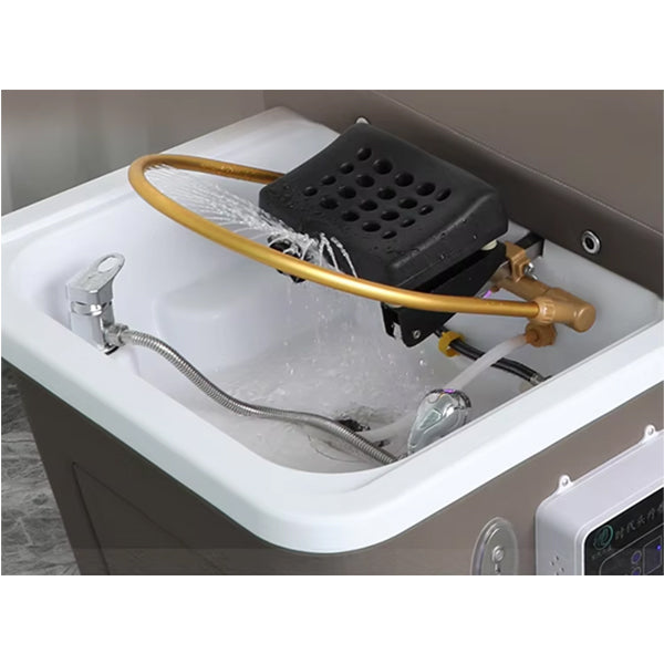 Ikonic Charmaine Shampoo Bed With Pedicure Basin Black