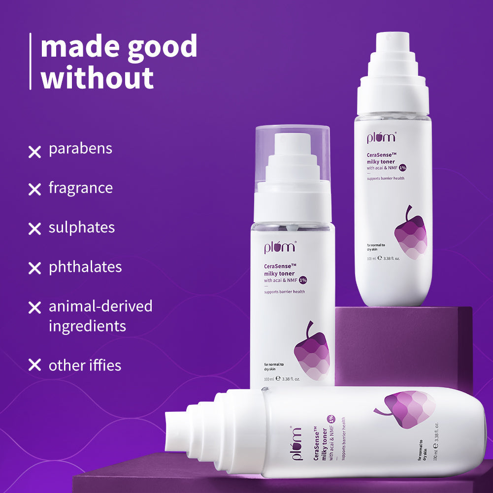 Plum CeraSense™ Milky Toner with Ceramides & Peptides | Instant Barrier Repair | Intense Moisturization | Dermat-Tested, 100ml