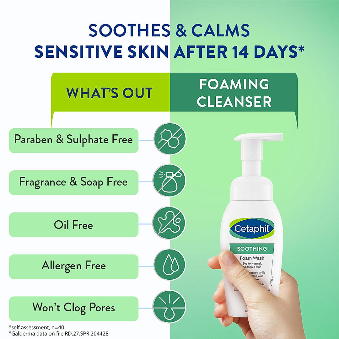 Cetaphil 200ml soothing face wash bottle side view