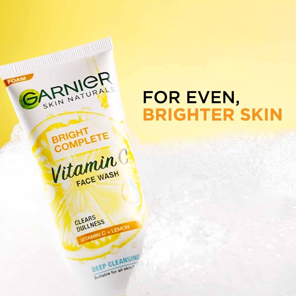Close-up of Garnier Facewash creamy texture