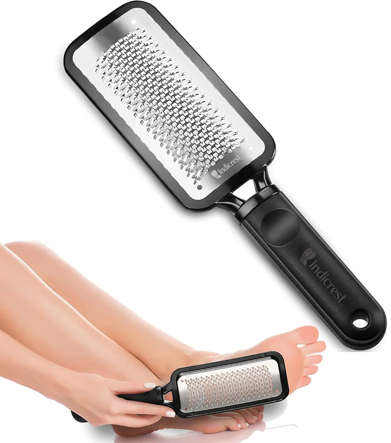 Indicrest Professional Foot Scraper, Rasp Foot File & Callus Remover | Stainless Steel Pedicure Rasp for Dead Skin, Cracked Heels & Dry Feet
