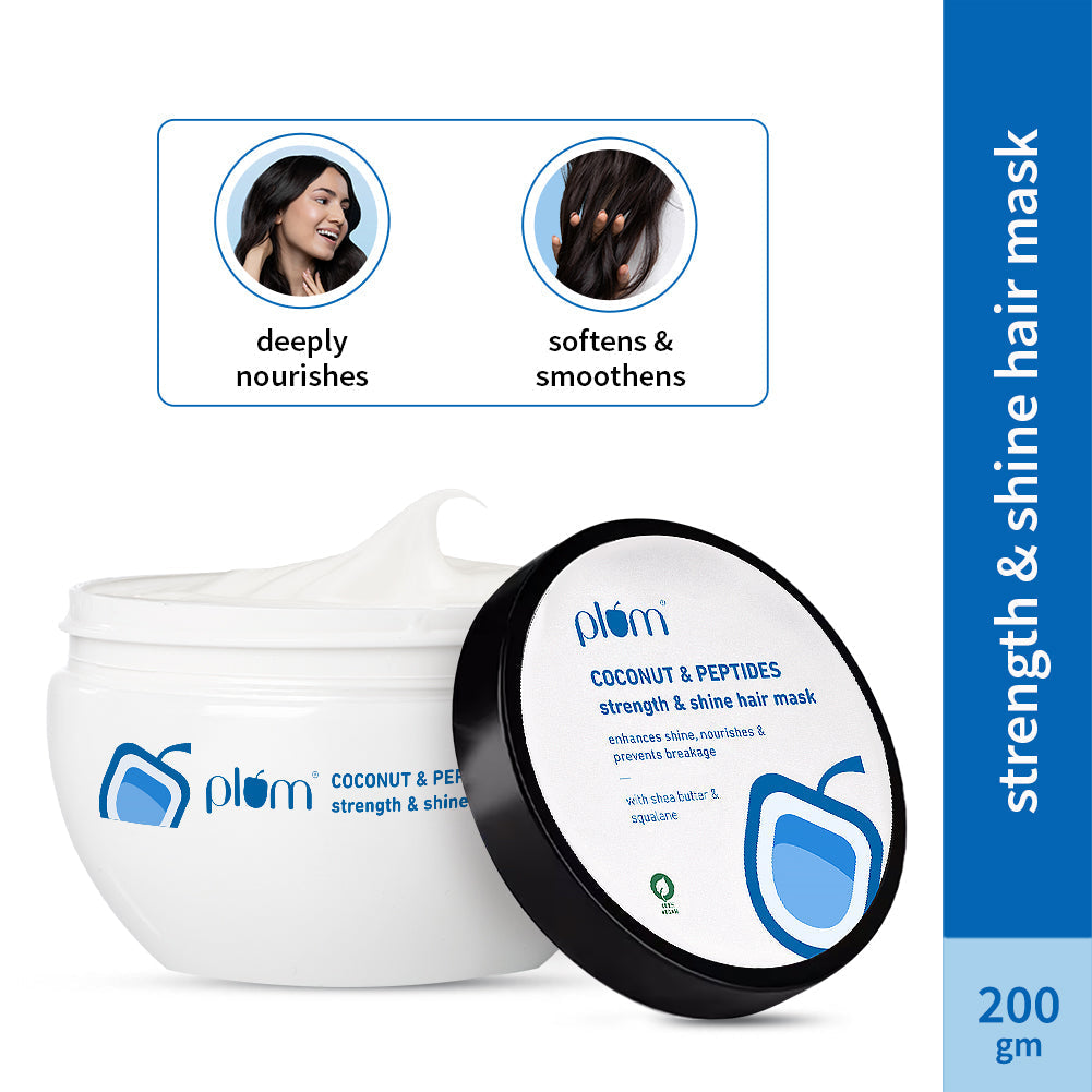 Plum Coconut & Peptides Hair Mask for Dry Hair | Softens Strands | Nourishes Hair, 200g