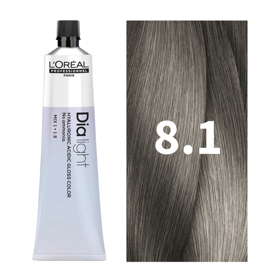 L'Oreal Professionnel Paris Dia Light 8.1 - Light Ash Blonde Hair Color, 50ml Buy at Indicrest