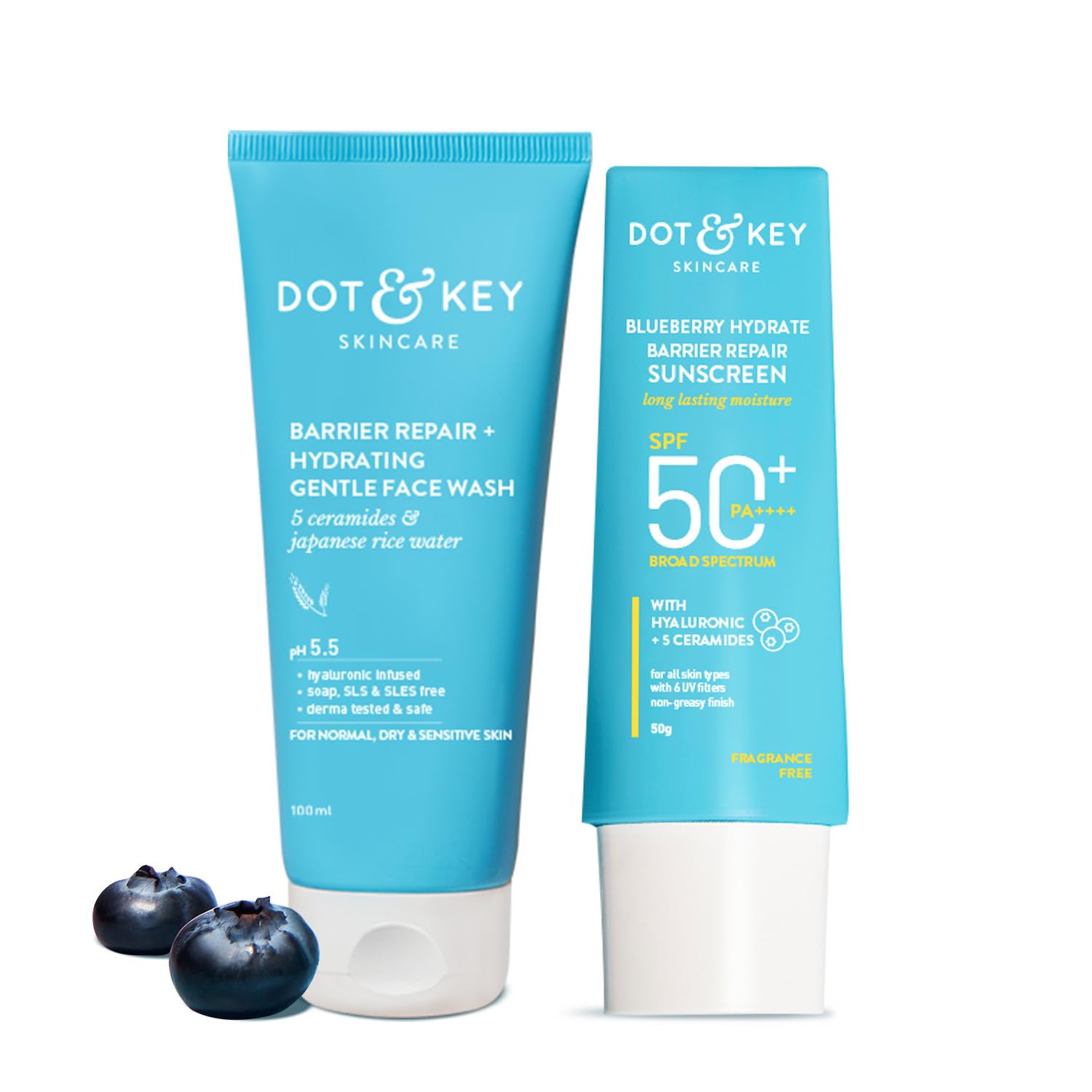 Dot & Key Barrier Repair and Blueberry Sunscreen Combo front view