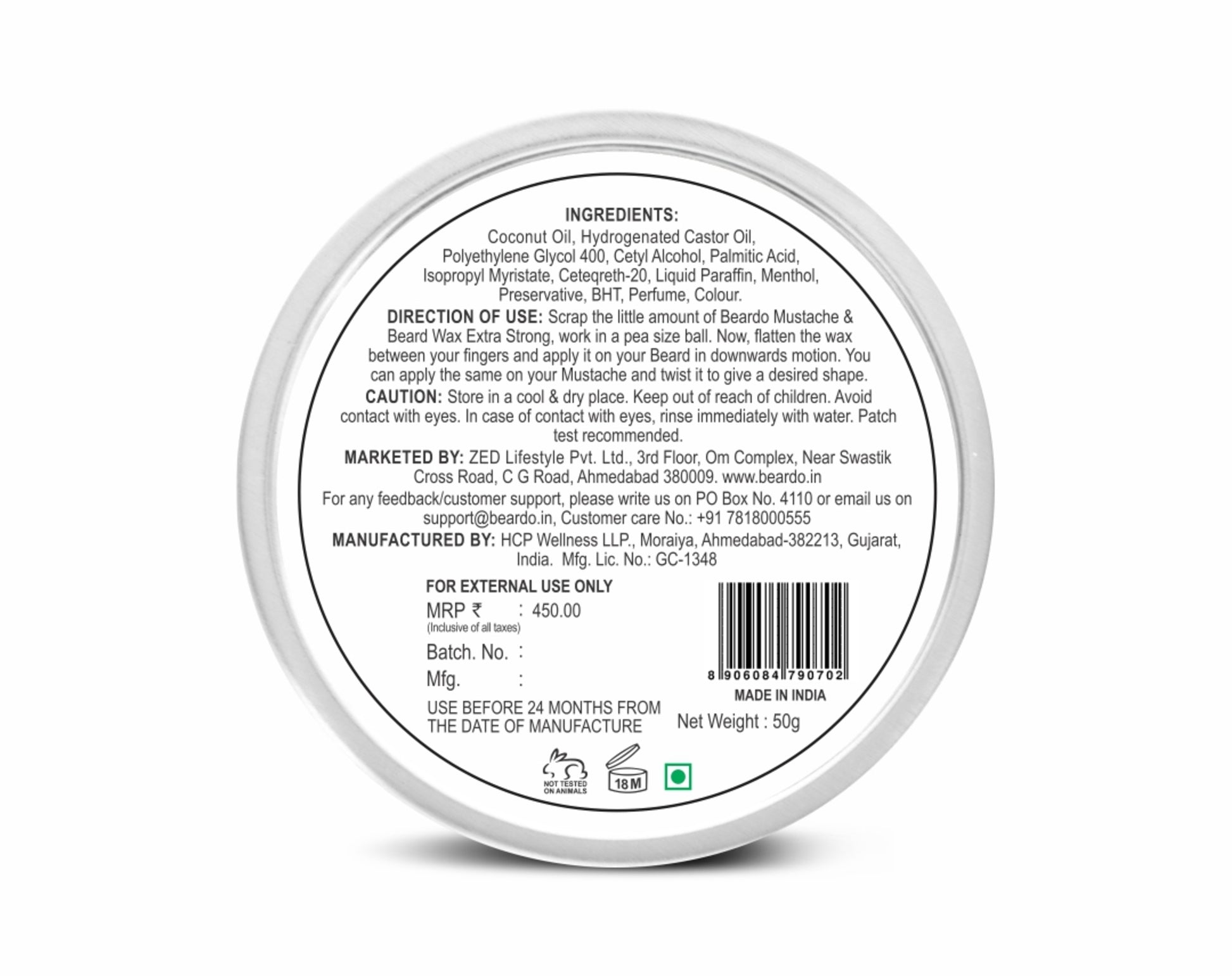 Easy Application Beard Wax by Beardo