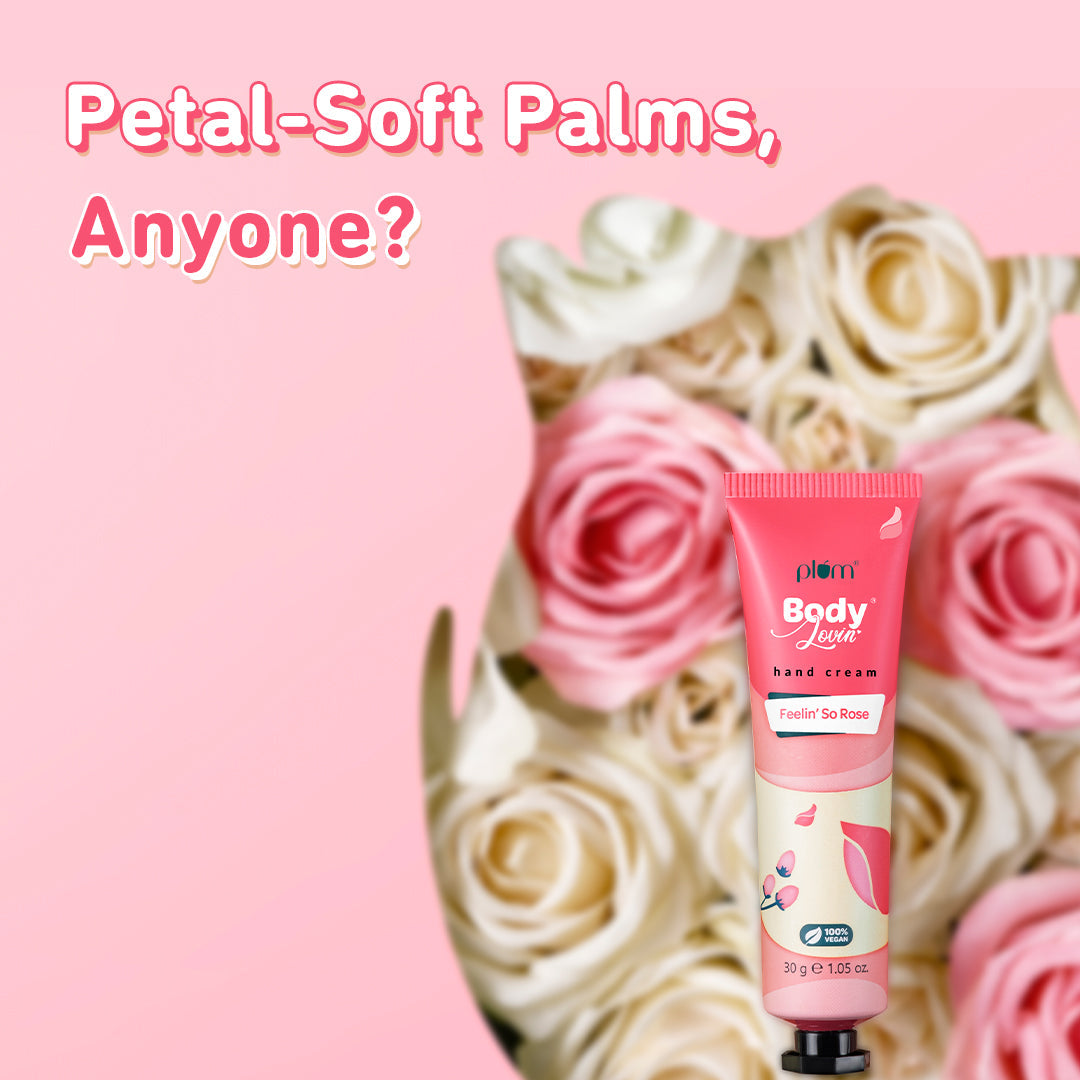 Plum Feelin' So Rose Hand Cream by Plum Body Lovin' | Ultra Moisturizing With Shea Butter | Fresh Rose Fragrance With A Musky Twist | Non-Greasy & Lightweight, 30g Buy at Indicrest Image 3