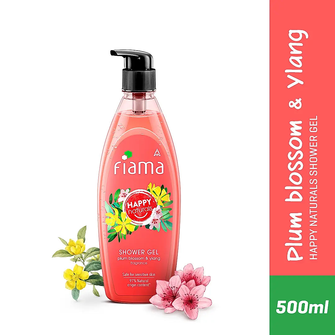 Fiama Happy Naturals Shower Gel, Plum Blossom, 500ml - Indicrest