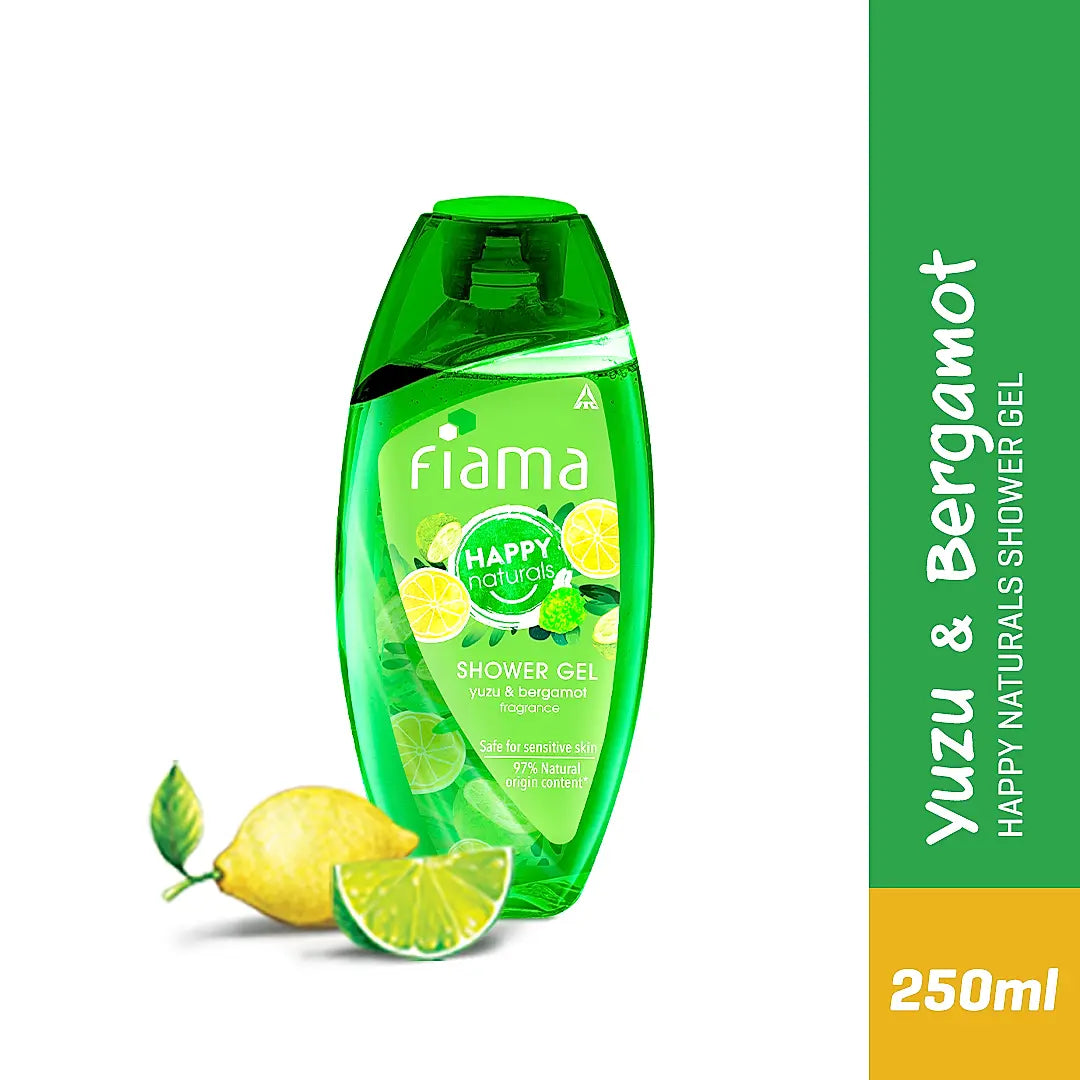 Fiama Happy Naturals Shower Gel, Yuzu & Bergamot 250ml - Indicrest