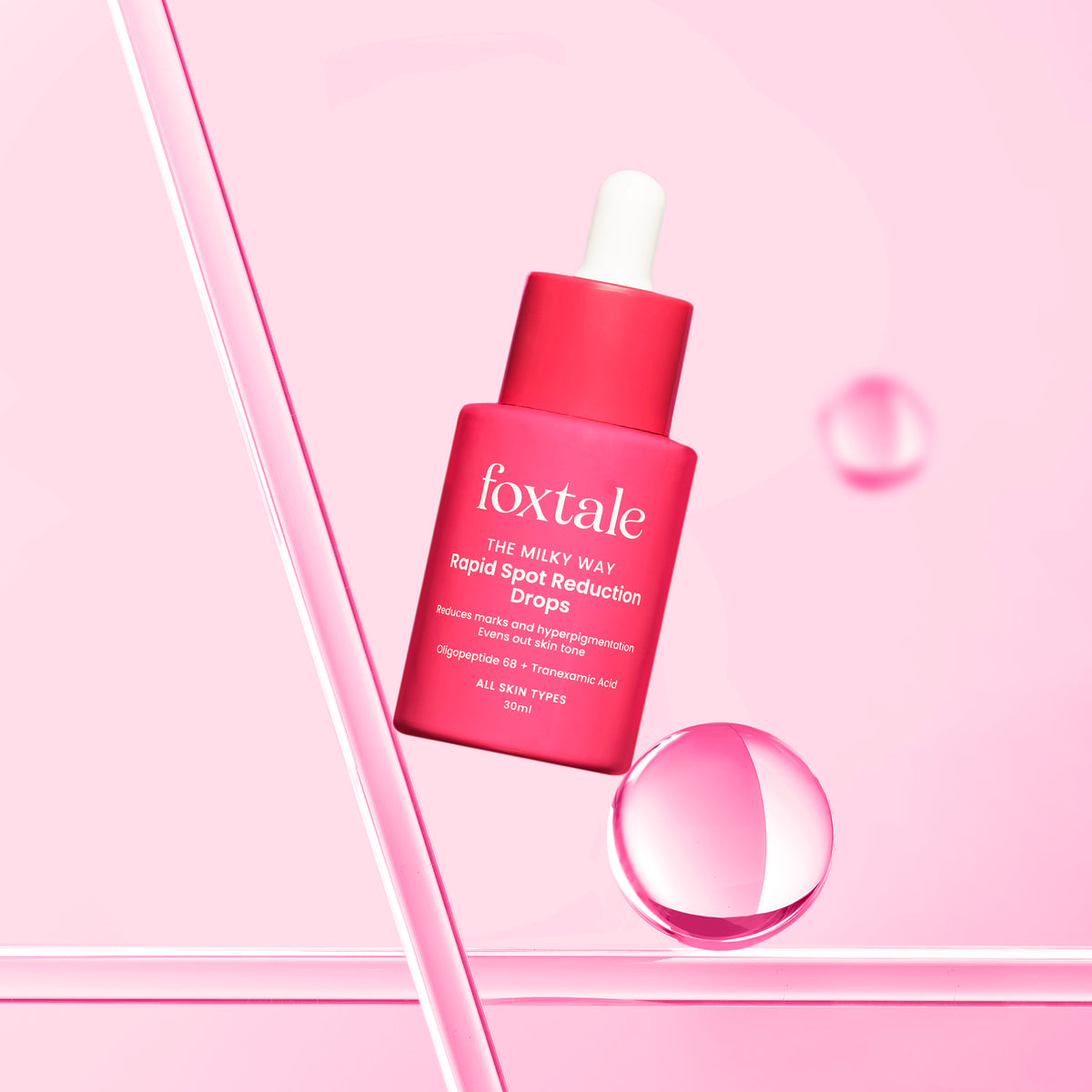 Foxtale Rapid Spot Reduction Drops 3% Tranexamic Acid and Niacinamide to treat pigmentation and dark spots, 30ml