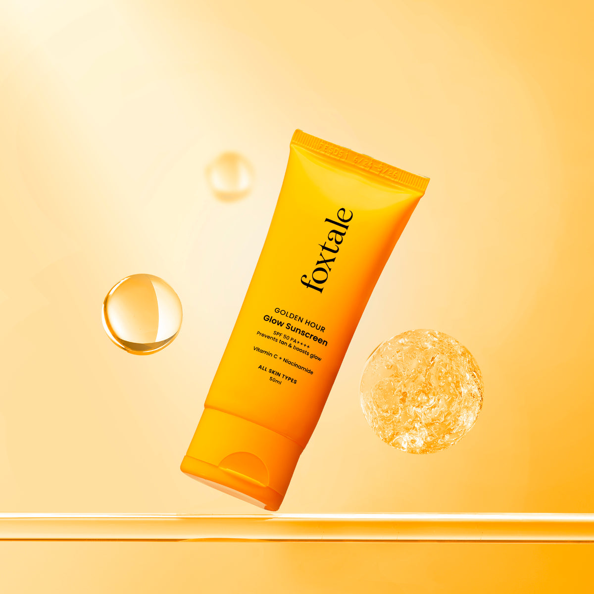 Foxtale SPF 50 Glow Sunscreen Bright and Protected Skin With Vitamin C + Niacinamide, 50ml