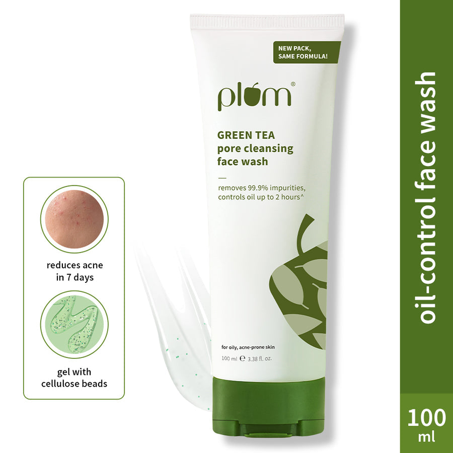 Plum Green Tea Pore Cleansing Face Wash for Acne | Controls Oil Upto 2-Hrs | Reduces Acne In 7 Days, 100ml Buy at Indicrest Image 3