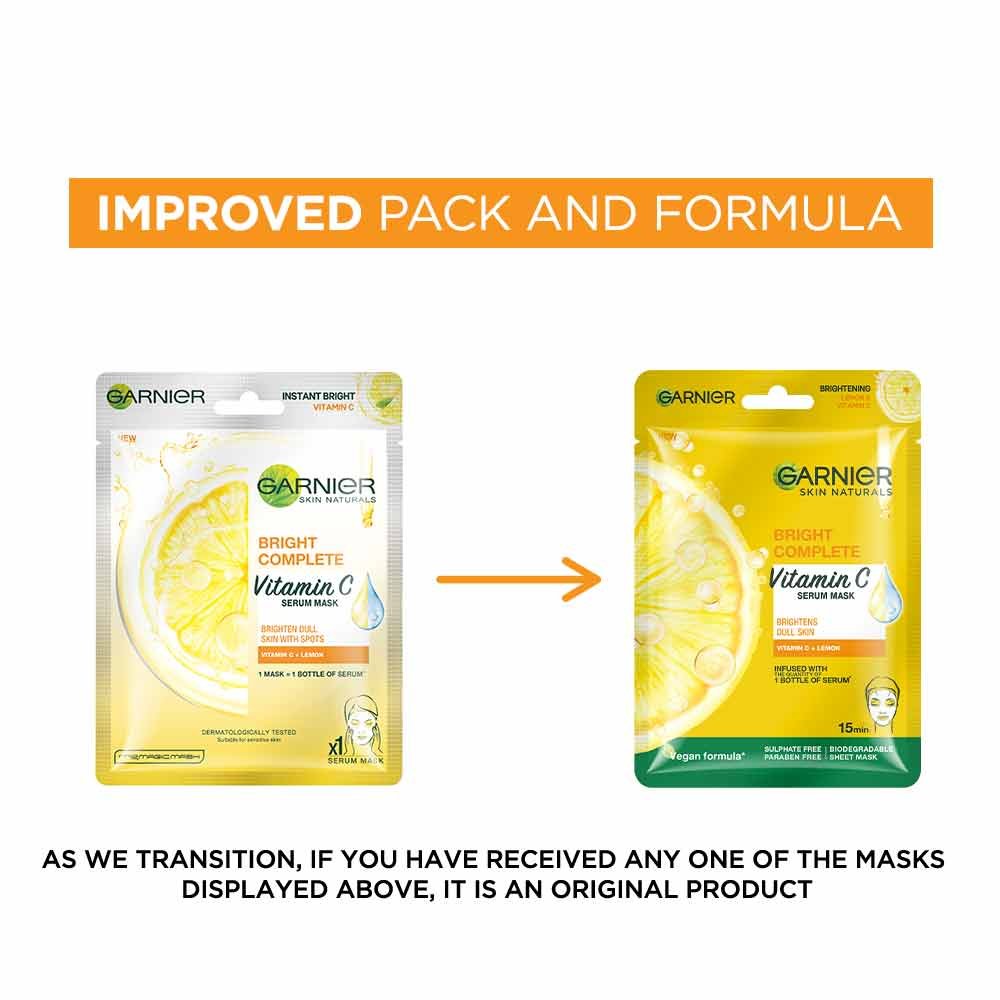 Garnier serum-infused sheet mask with lemon extract