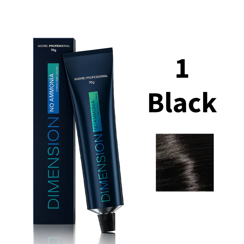 Godrej Professional Dimension No Ammonia Cream Hair Colour Base Shade 1 - Black, 70g