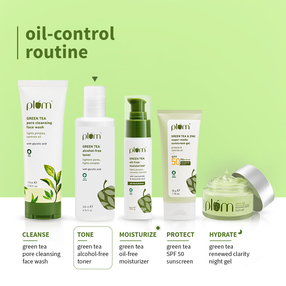 Plum Green Tea Alcohol-Free, Pore Tightening Face Toner | Tightens Pores | Non-Comedogenic | Dermat-Tested, 150ml