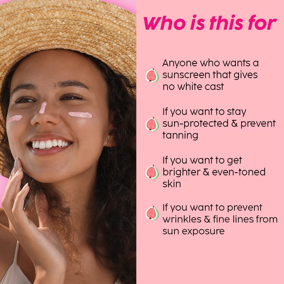 Plix Guava Glow Invisible Dewy Sunscreen with SPF50+ PA+++ | 50g