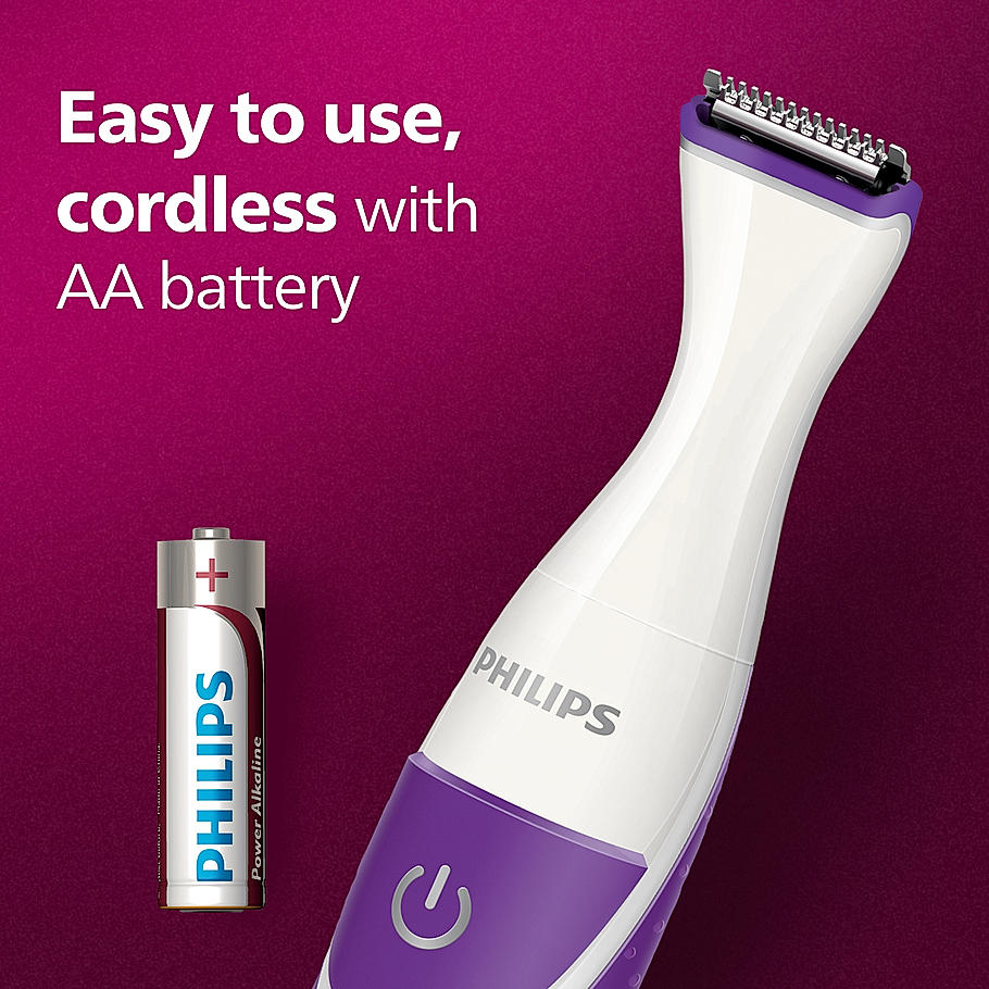 Philips Rechargeable Cordless Wet & Dry Trimmer- for Women | Bikini Trimmer with 3 Length Settings BRT383/15