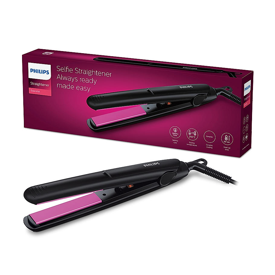 Philips Selfie Hair Straightener- I Minimized Heat Damage with SilkPro Care I Ceramic Coated Plates I HP8302/06
