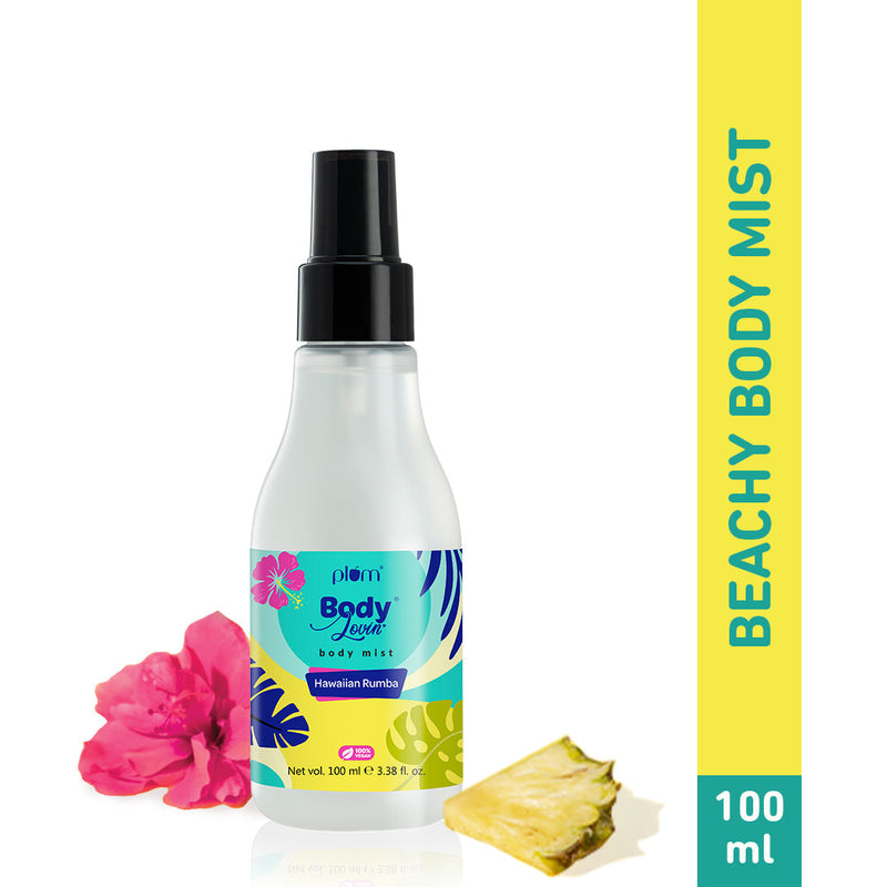 Plum Hawaiian Rumba Body Mist by Plum BodyLovin' | Long Lasting |Travel-Friendly | Fun Beachy Fragrance | Perfume Body Spray, 100ml