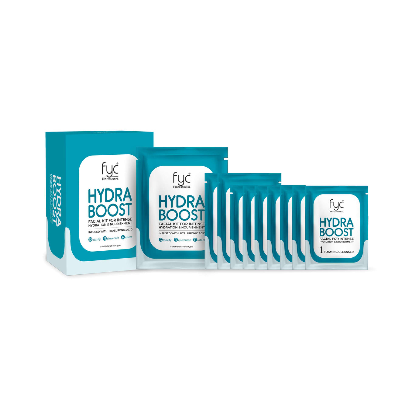 FYC Professional HydraBoost Facial Kit Pouch 8 Step Facial Kit, 183g
