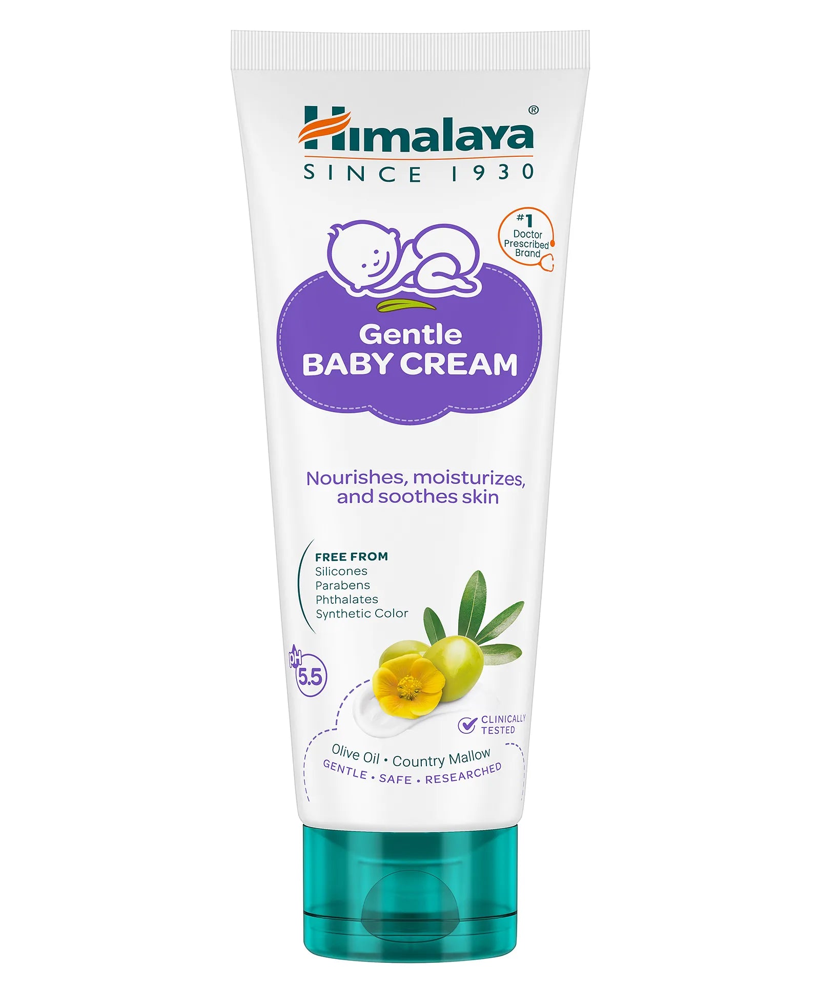 Himalaya Babycare Gentle Baby Cream 100ml | pH 5.5 Formula | Moisturizing Care for Newborn Skin