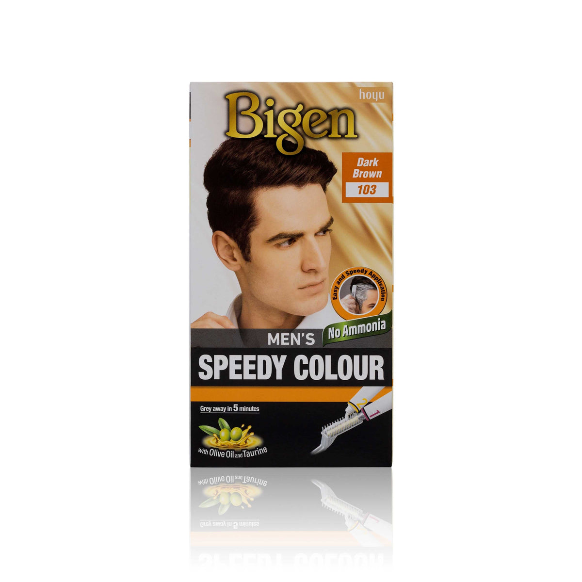 Home hair dye application for men using Bigen 103
