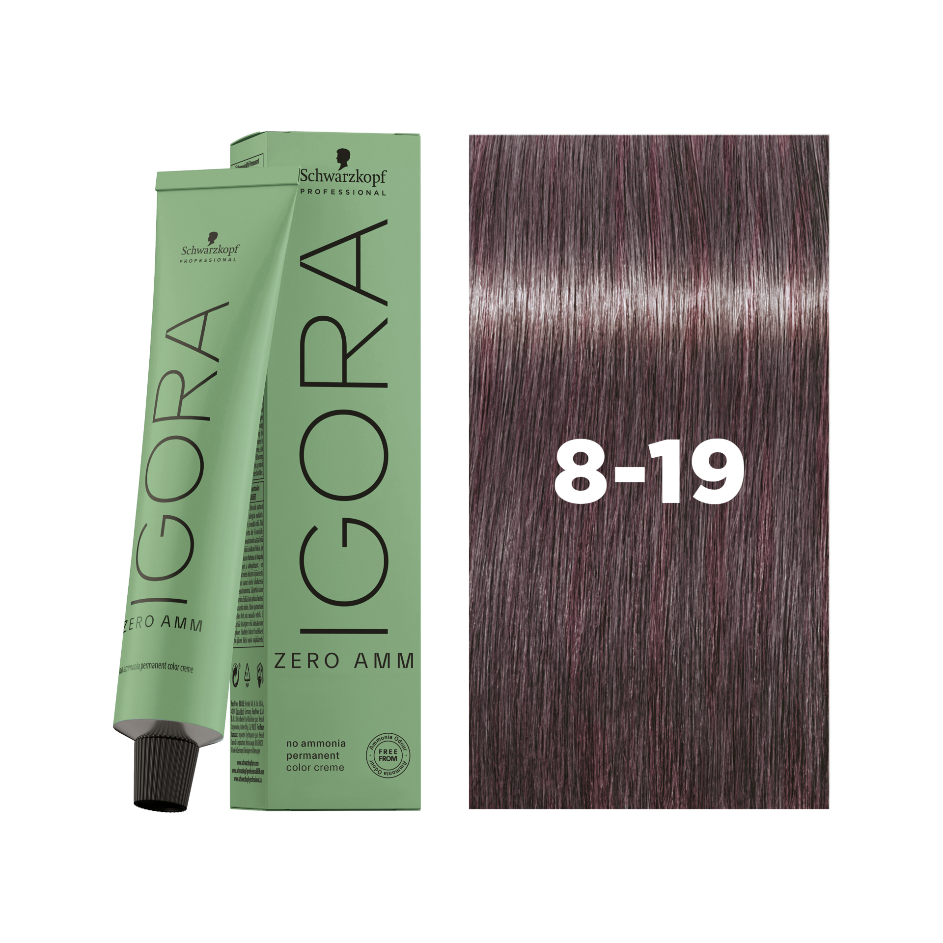 Schwarzkopf Professional Igora Zero AMM 8-19 Light Blonde Cendré Violet, 60ml