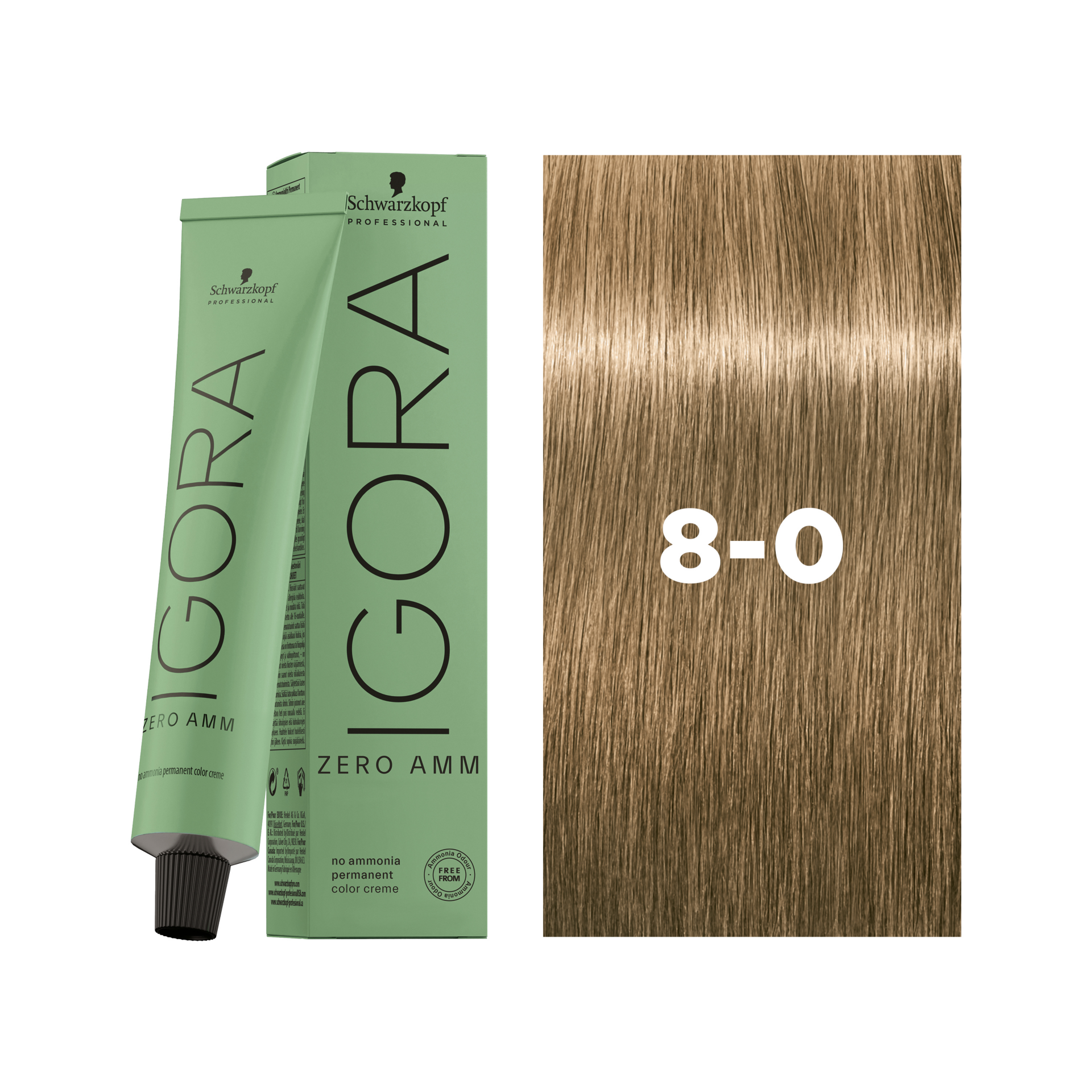 Schwarzkopf Professional Igora Zero AMM 8-0 Light Blonde Natural, 60ml