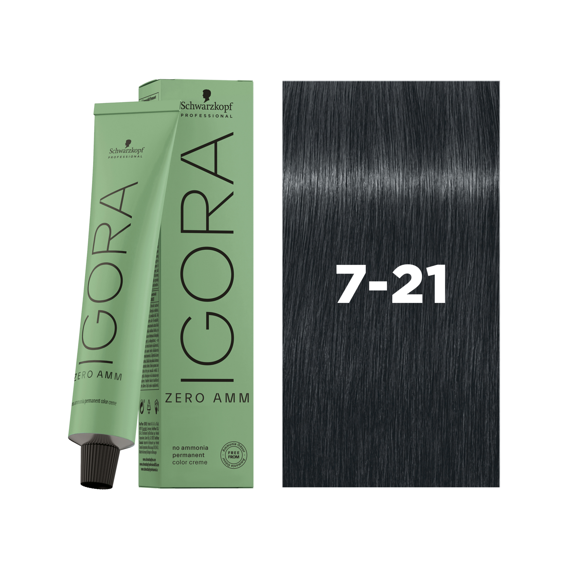 Schwarzkopf Professional Igora Zero AMM 7-21 Medium Blonde Ash Cendré, 60ml