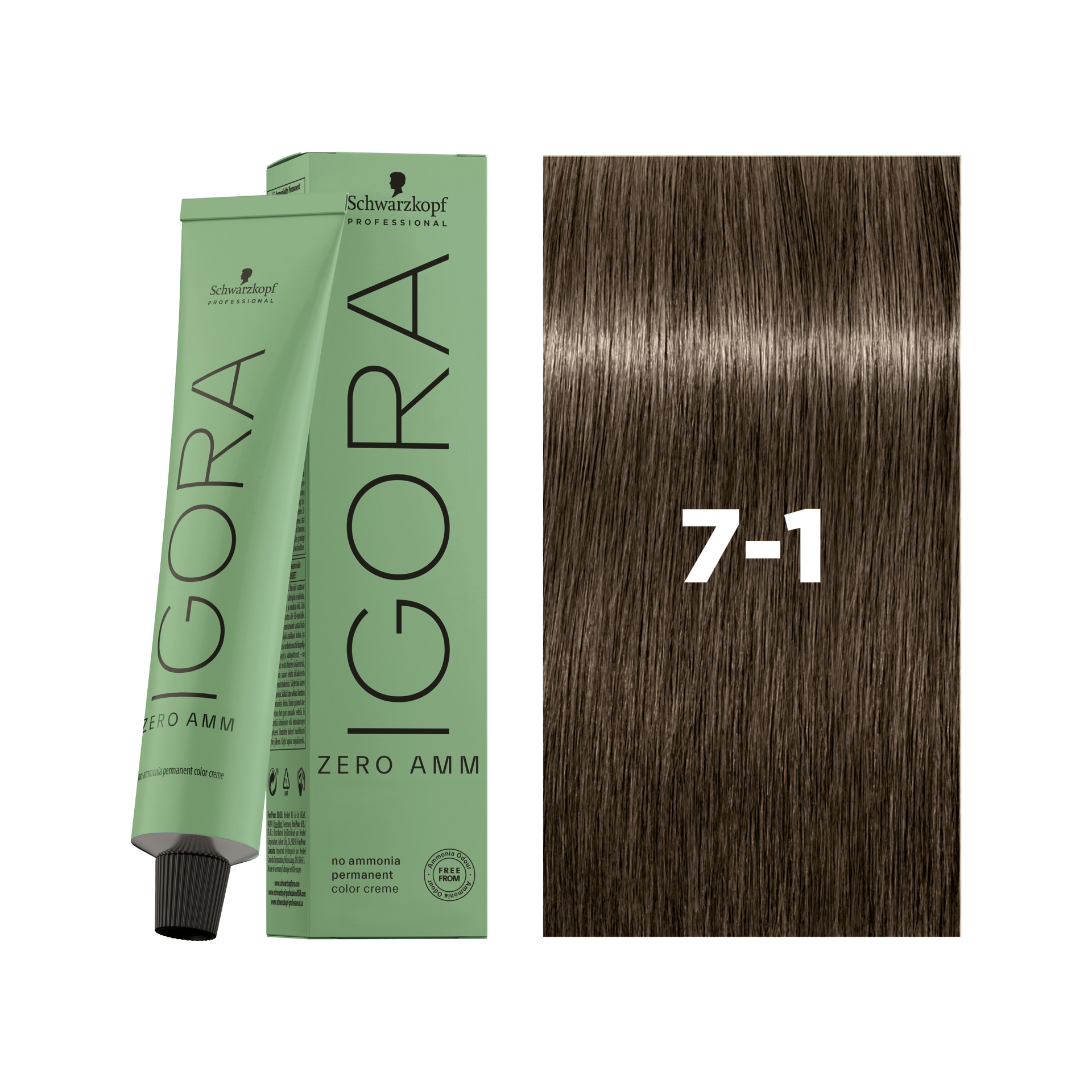 Schwarzkopf Professional Igora Zero AMM 7-1 Medium Blonde Cendré, 60ml