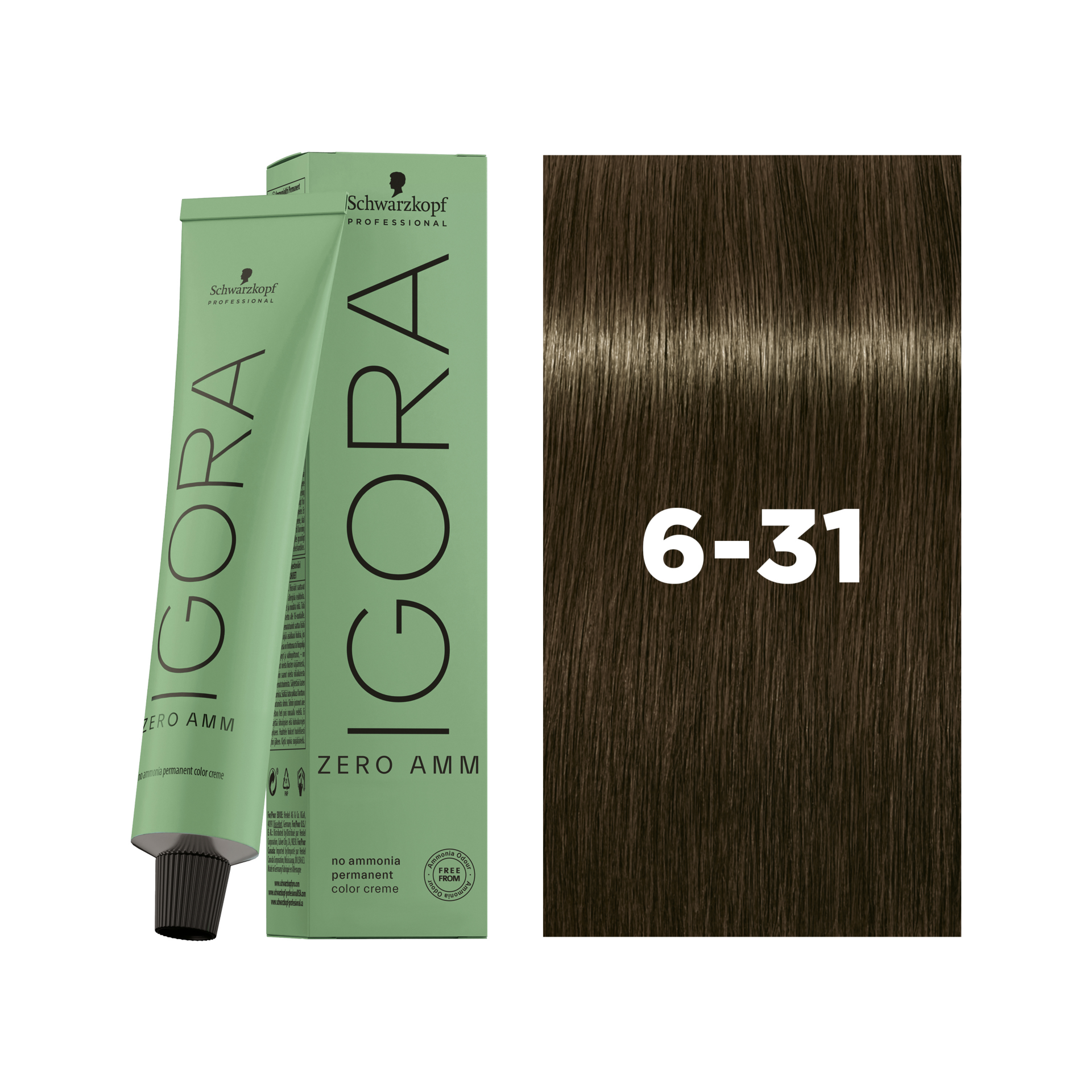 Schwarzkopf Professional Igora Zero AMM 6-31 Dark Blonde Matte Cendré, 60ml